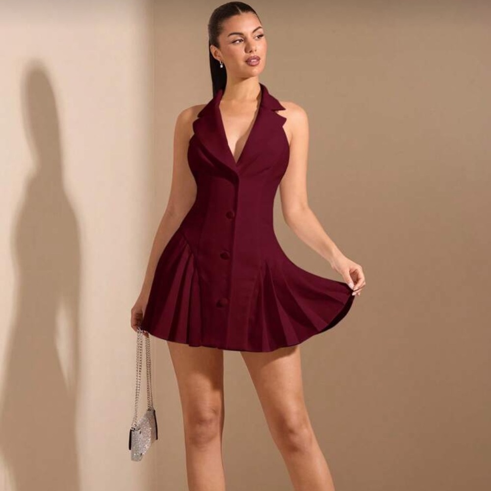 SHEIN Burgundy Mini Dress